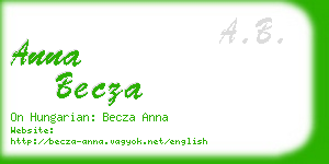 anna becza business card